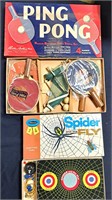 VINTAGE PING PONG & SPIDER & FLY BOARD GAME
