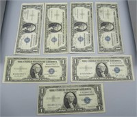 (7) 1935 $1 Silver Cert. Notes - Circulated