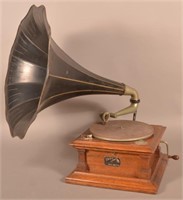 Victor Talking Machine Record Player with Horn.