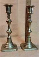 Pair heavy brass candlesticks