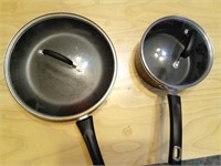 2 Non Stick Pans with Glass Lids