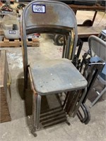 6 Metal Chairs & 2 Foldable Table Legs