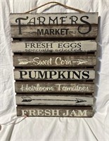 Rustic farmers market sign 15" x 29"