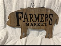 Rustic pig hog farmers market sign