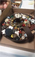 Buttons and miscellaneous in bowl