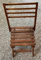 Vintage Wood Slat Folding Child's Chair