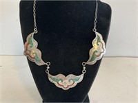 Sterling & Turquoise "Marked DJB" Necklace