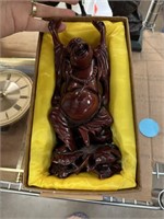 LARGE LAUGHING BUDDHA ARMS UP SCULPTURE