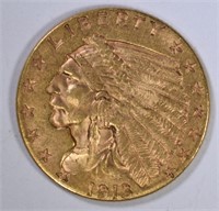 1913 $2 1/2 GOLD INDIAN HEAD  BU+
