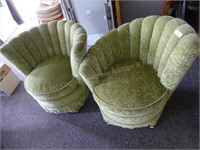 Pair of green chairs