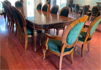 J - LARGE DINING TABLE W/ 12 CHAIRS (K4)