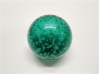 GREEN GLASS PAPER WEIGHT