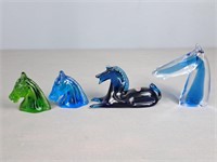 Lot Of Horse Art Glass Figures