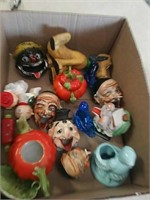 Box of figurine ashtrays