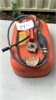 Omc Metal boat gas tank with hose, has some fuel