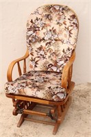 Wood Glider Chair with Cushions