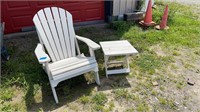 Adirondack chair & side table - folding - poly