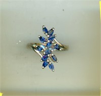 Sterling Ring S8 Mid Century Blue