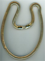Gold Tone Weaved Necklace 28”