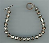 Silver Tone Bead Bracelet