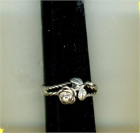 Sterling Ring S7 Flowers With Leaves