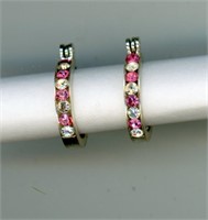 Pink & Crystal Earrings