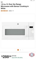 1 pcs; GE 1.9 cu. ft. Over the Range Microwave