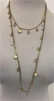 Express Necklace - 2 Tier Goldtone W/ Beads