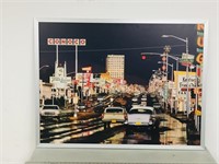 large framed print of street scene 47 x 36