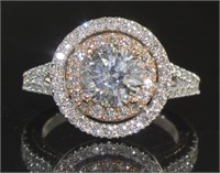 14K White & Rose Gold 2.52 ct Diamond Ring