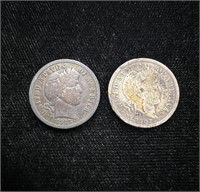 1907 & 1913 Barber Dimes