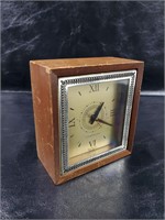 Westclox Clock Small Wooden UNTESTED
