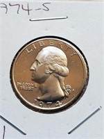 1974-S Clad Proof Washington Quarter