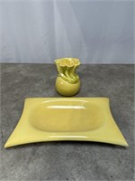 Haeger unique vase and decorative rectangle bowl