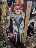 Hand Paint Wood Clown Cabinet 40" T x 10" W x 9" D