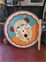 Vintage Clown Carnival Wheel Game Hand Painted 4'