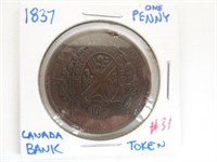 1837 Canadian One Cent Token