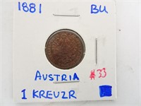 1881 1 Austrian Kreuzer