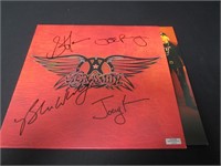 AEROSMITH BAND SIGNED ALBUM COVER HERITAGE