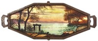 Reverse Painted Arts & Crafts Serving Tray