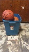 5 Basketballs in Tote