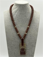 Bijoux Turner BOHO Wood & Enamel Necklace
