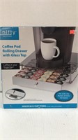 Coffee Pod Rolling Drawer w/ glass top