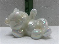 Fenton Pearly Opalescent Reclining Bear