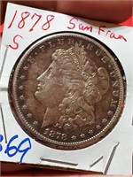 NICE 1878 S us Morgan silver dollar San Francisco
