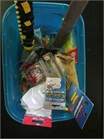 Plastic Tote of Random Fishing Tackle