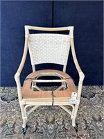 Bamboo Woven Back Dining Arm Chair Unfinished