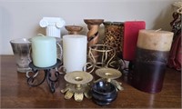 Estate lot of candles and candle holders