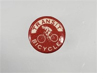 EARLY CELLULOID TRANSIT BICYCLES ADV. BUTTON