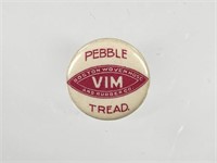 CELLULOID PEBBLE TREAD BICYCLE ADV. BUTTON